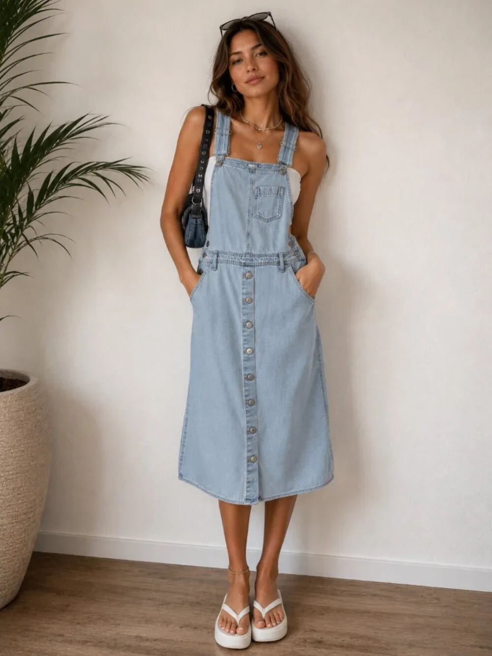 Levi's Denim Overall Dress Bib Jumper Pinafore Light Wash Y2K 90s Small - Picture 1 of 11